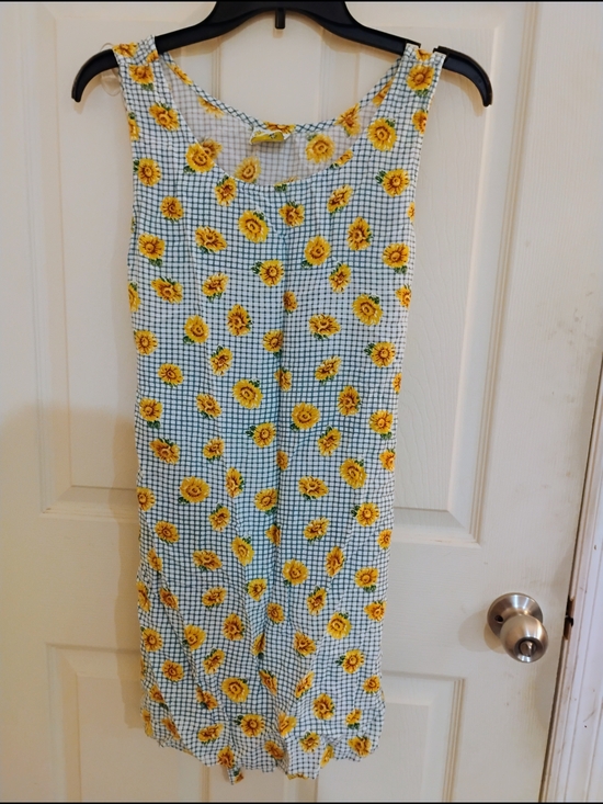 Wildflowers Dresses & Skirts - Wildflowers Yellow Sunflower Gingham Shift Mini Dress